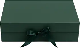 Caixa Dobrável com Fita de Cetim Verde Brilhante PP 20x18,2x8cm