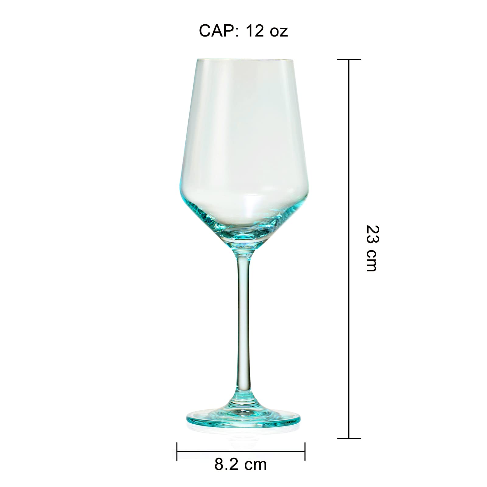 Farbiges Weinglas-Set, gedeckt, große 340 ml Gläser, 6 Stück, einzigartiger italienischer Stil für Weiß- und Rotwein, Geschenke für sie, Freundin, Frühling und Sommer, schöne Glaswaren (Stiel)