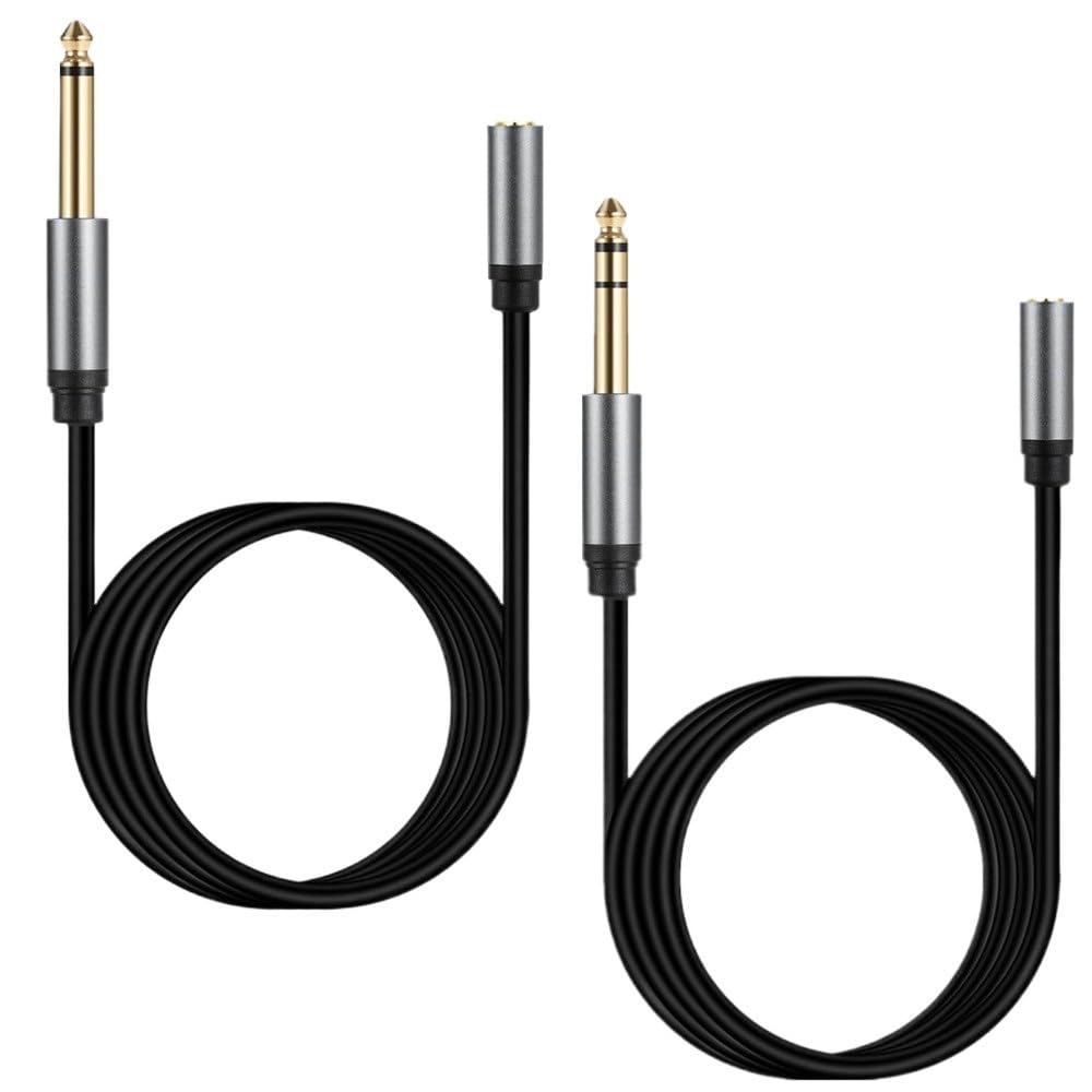 Adattatore per cuffie da 1/4 a 3,5 mm TRS 6,35 mm 1/4 maschio a 3,5 mm 1/8 femmina stereo Ja-ck cavo adattatore audio 6,5 mm (stereo, 300 cm)