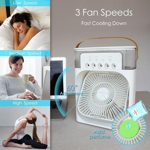 Image of Air Conditioner Fan, Mini Air Cooler, Portable Personal Mobile Air Conditioners Circulator, Humidifier