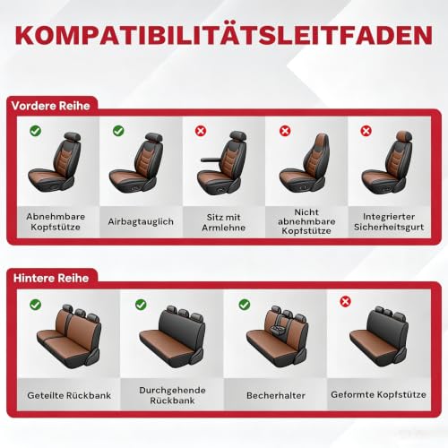 Housses de siège auto cuir VW Golf Mk7 5G Facelift jeu complet 2016-2019 - 8