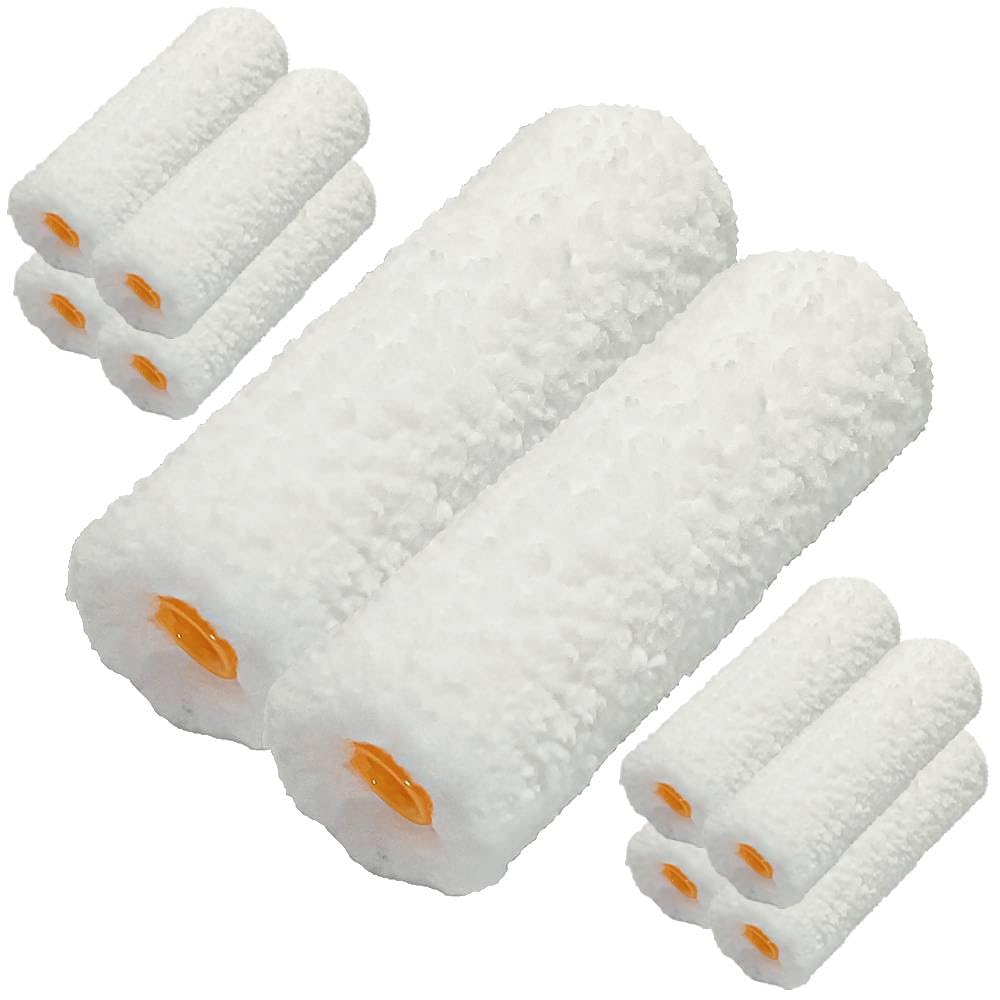 Microfiber Small Paint Roller, 10 Pcs Paint Supplies 4 Inch 14mm