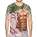 Produktbild Mens 3D Printed T Shirts,Bundles of Biscuits Tied with A Ribbon Candy Canes Formed Into A Heart Shape Festive XL
