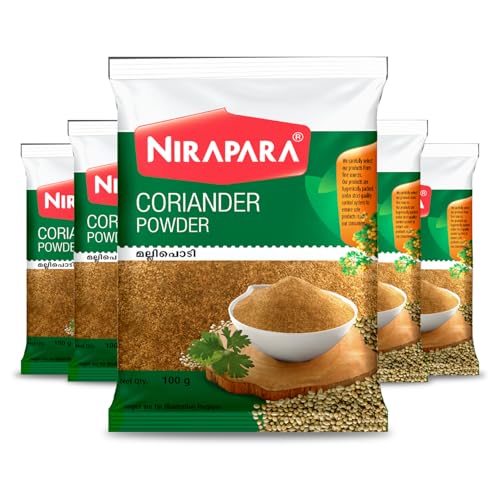 Image of Nirapara Coriander Powder for Incredible Taste and Flavour| Perfectly Grounded for Rich Texture & Aroma| No Added Flavours & Colours| Hygienically Packed| 100g x 5 | 500 gms