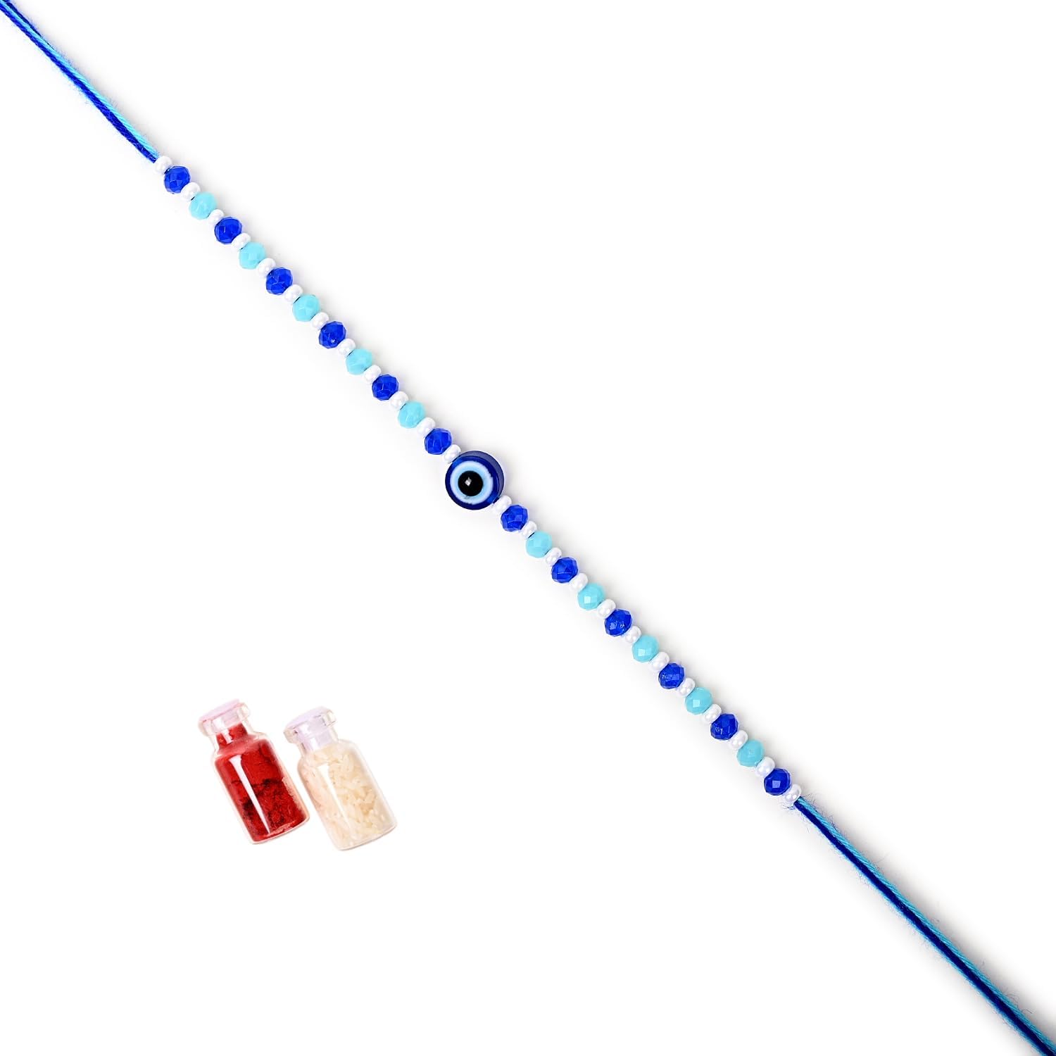 CHOTTEY LAL AND SONS Thread Rakhi Bracelet for Brother || Rakshabandhan Special Multicolor Crystal and Artificial Pearl Dora Rakhi Set for Mens