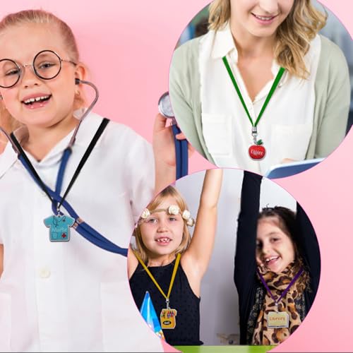 Conjunto de 6 estilos de correias de acrílico para passes escolares inquebráveis para professores e