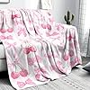 Reateforin Pink Cherry Bow Throw Blanket Back to School Decorations Soft Dorm Room Essentials Gifts for Students Girls Boys Lightweight Coquette Bow Cherry Aesthetic Blanket for Nursery Room 30"x40" #3