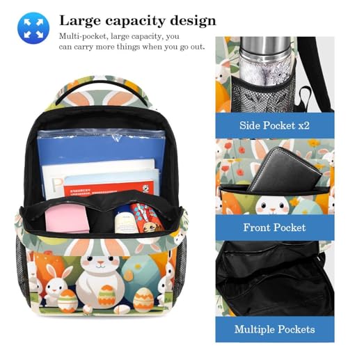 Sac à dos de grande capacité blanc multicolore et trousse d'école pour étudiant