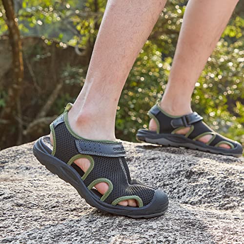 Image of CAMEL CROWN Men's Mesh Hiking Sandals Closed-Toe Beach Sandal for Athletic Outdoor Summer Waterproof