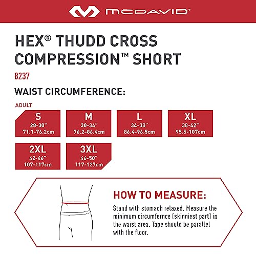 McDavid Shorts de compressão acolchoados. Almofadas nos quadris, coxas e cóccix.