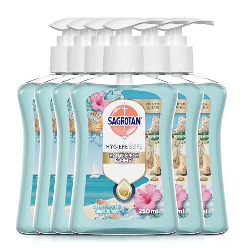 Sagrotan Handseife Summer Limited Edition 250ml Sardinia Dreams Hygienische Flüssigseife 6 x 250 ml Handseife