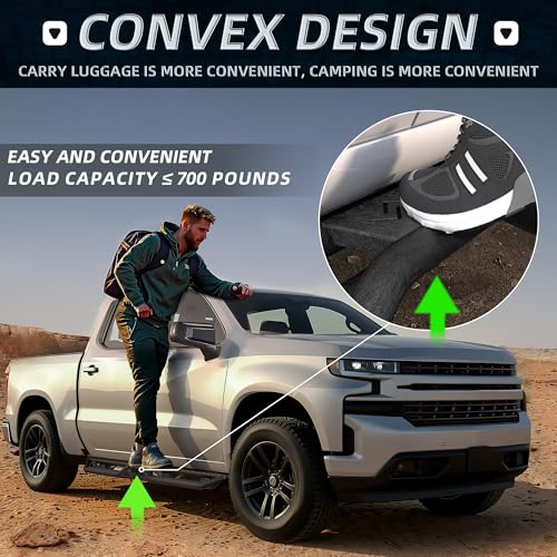 FASTAGEI Crew Cab Running Boards Side Steps Compatible with 2019-2025 Chevy Silverado&GMC Sierra 1500/2020-2025 Chevrolet Silverado/GMC Sierra 2500/3500 HD, 700LBS Capacity Carbon Steel (Black) — view 4