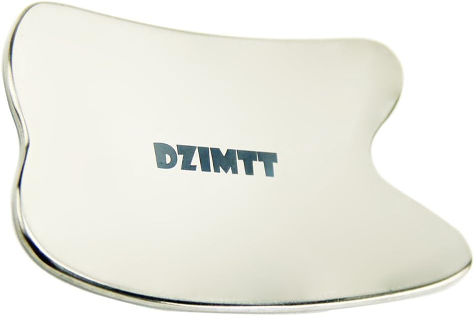 Dzimtt Professional Titanium Massage Gua Sha Tool,Chinese Guasha Scraper, Reduce Wrinkle, Dark Eye Circles and Puffy Eyes