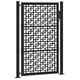 vidaXL Patio Gate Black 41.3x61.0 Steel Cross Design