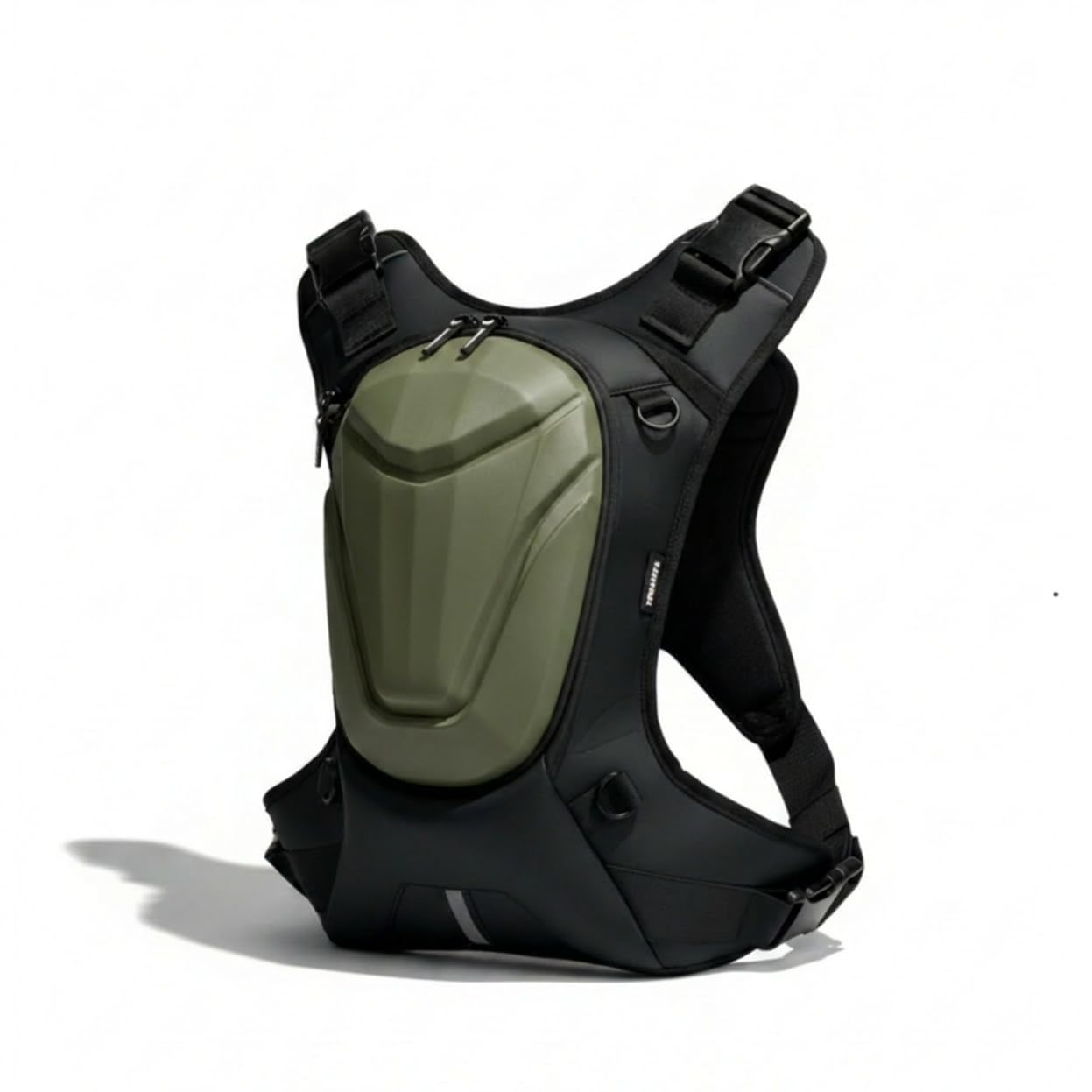VANTORA Flux 10L Hydration Backpack + 2L Hydration Bladder, Hard Shell Riding Backpack for Motorcycle, Cycling, Hiking & Trekking, Lightweight Water-Resistant Daypack for Men & Women - Olive-image-8