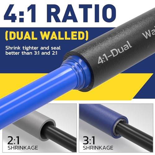 image for haisstronica 4:1 Heat Shrink Tubing Kit, 600PCS Adhesive Lined Marine 