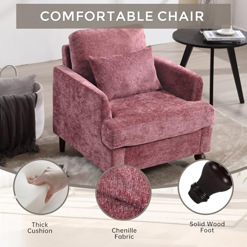 Sillón Plegable Chenille Rojo miniatura 3
