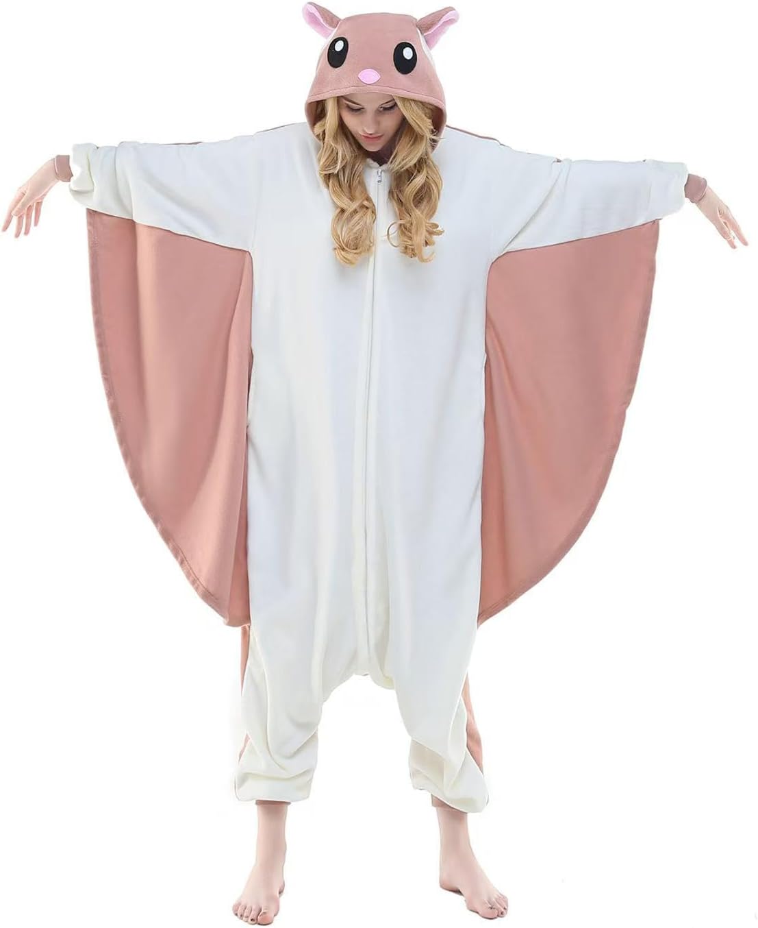 Adult Onesie Pajamas Animal One Piece Costume Halloween Cosplay for Women Men Small Flying Squirrel