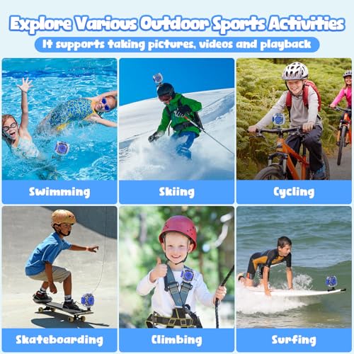 image for PROGRACE Kids Waterproof Camera - Birthday for 3-12 Year Old Boys 1080