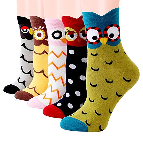 BISOUSOX Calcetines Divertidos para Mujer,Coloridos Calcetines de Algodón para Mujer,Dulces Calcetines de Moda con Amor,Comida,Patrón de Animales,Regalo de San Valentín