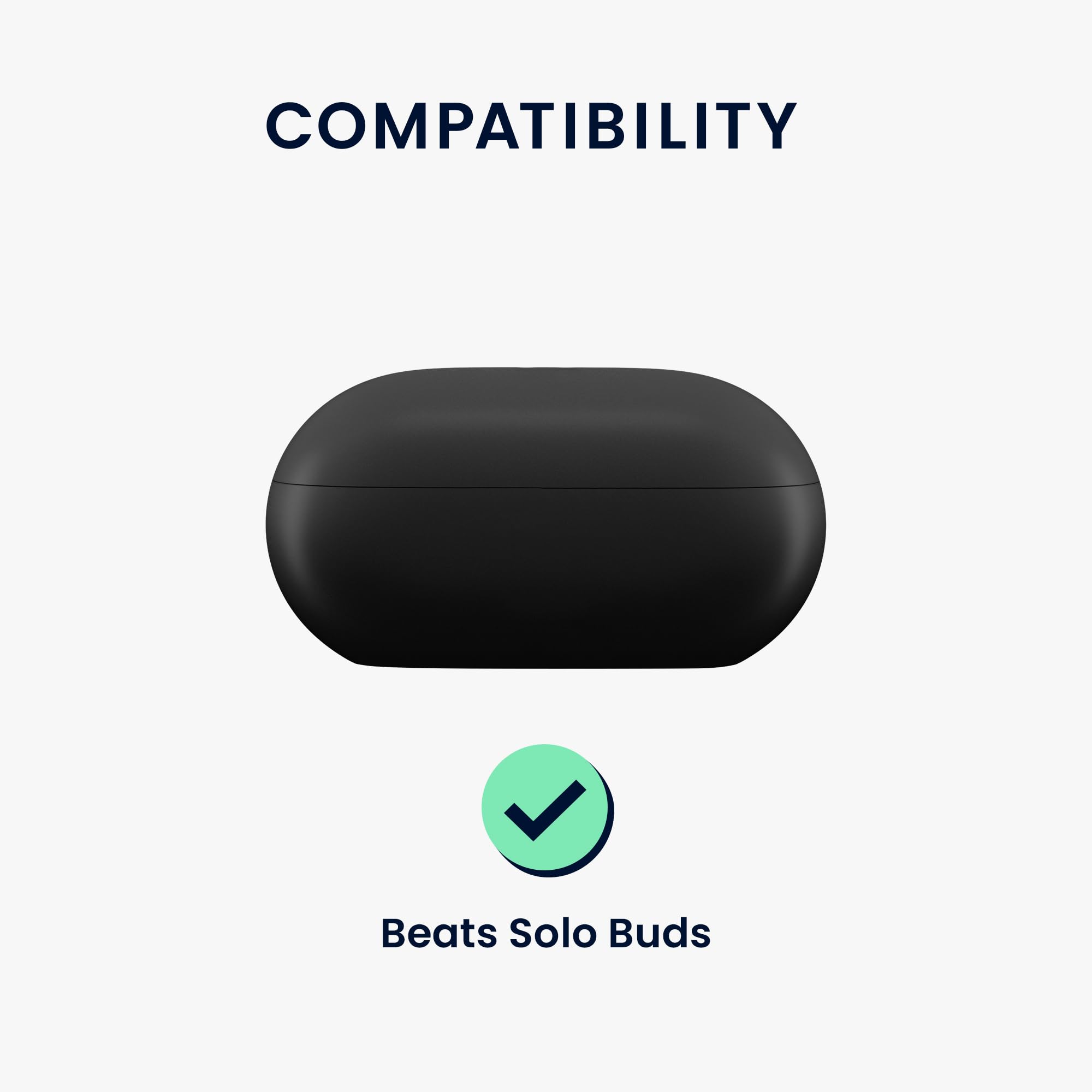 kwmobile Silicone Cover Compatible with Beats Solo Buds - Case Cover Stick-On Skin with Clip - Dark Green - Image 2