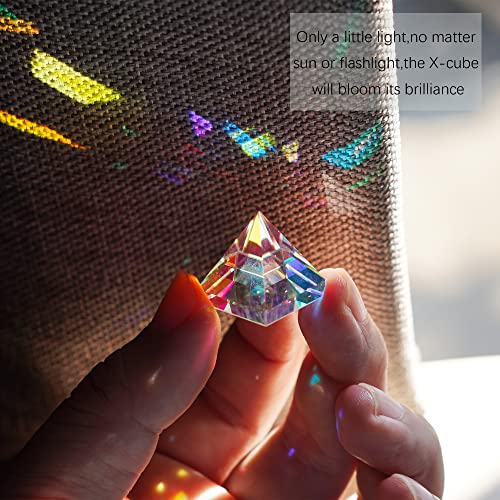 Image of K9 Optical Glass Crystal Lens Pyramid Colored RGB Dispersion Prism,for Photo Photography, Physics and Decoration,20mm