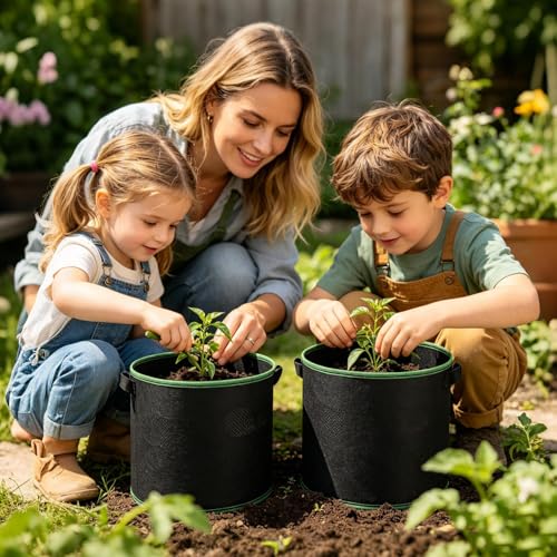 Bolsas de cultivo de tela TNT para hortalizas y tomates en huerto urbano 3
