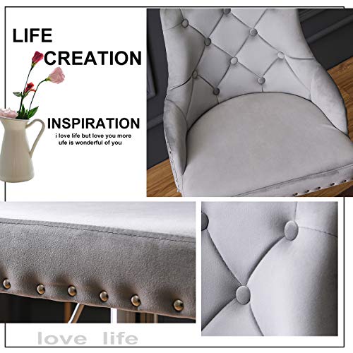 Vanimeu Velvet Bar Stool Chairs Set of 2,Breakfast Kitchen Counter