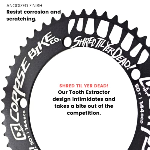 Tooth Extractor Fixed Gear Track Bike Chainring 144 Bcd 5-Bolt 7075-T6 Aluminum 47T 48T 49T 50T 51T 52T (49 Tooth) #TOP4