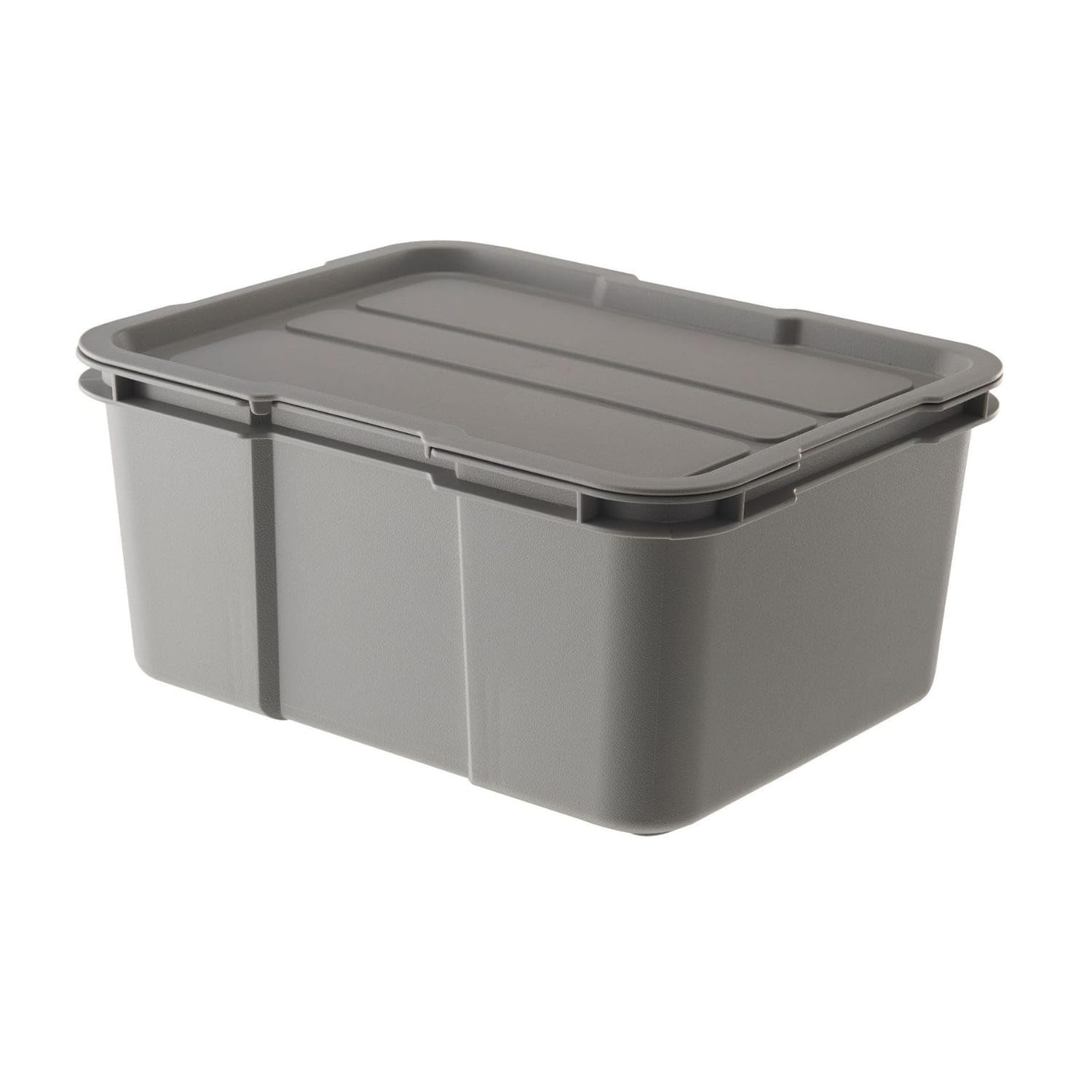 Stackable ABS Storage Box with Lid Slimline Storage Box with Lid Rigid Compact for Campers, Travelers, Car Trunk, Camping, Garage, Silver Gray, 9L-image-31