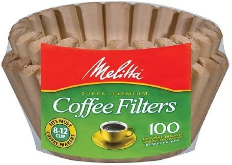 Melitta Filtros de café para cesta, 8-12 tazas, marrón natural, 100 Ea (3)