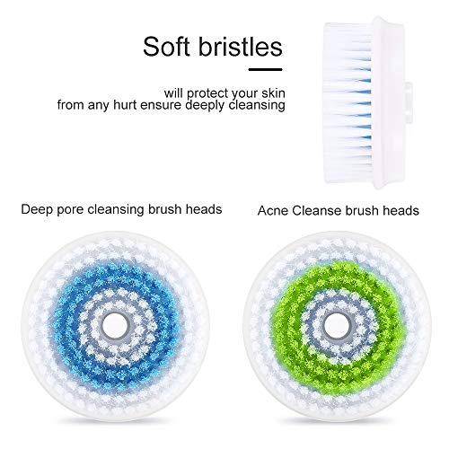 Brush Head Replacements Compatible with Clarisonic Mia 1, Mia 2, Mia Fit, Alpha Fit, Smart Profile Uplift and Alpha Fit (Blue2 Packs)