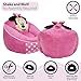 Disney Minnie Mouse Kids Foam Filled Bean Bag Chair, Soft Plush Character Lounge Seat for Bedroom or Playroom