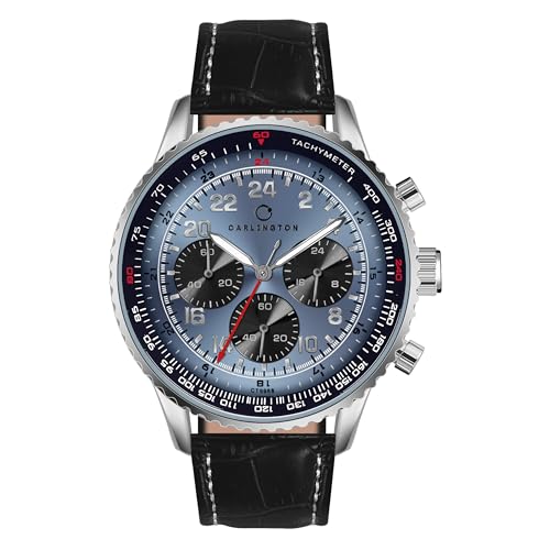 Image of Carlington Legacy Series Analog Wrist Watches with Chronograph & Premium Leather Strap for Men - CT 9988