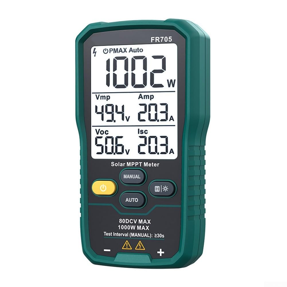 Tester fotovoltaico FR705 per professionisti dell'energia solare misura l'uscita del pannello in condizioni di carico e circuito aperto (FR705E)