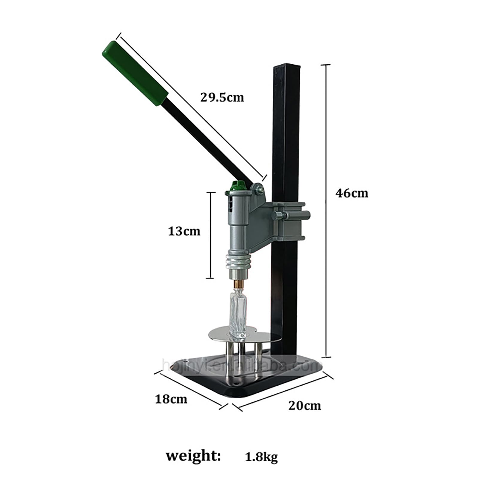13 mm Hand-Crimper Vial Sealer – Manueller Flaschenverschluss für Parfümflaschen, Kunststoffkappen – höhenverstellbare Crimpmaschine und Parfümversiegelungswerkzeug