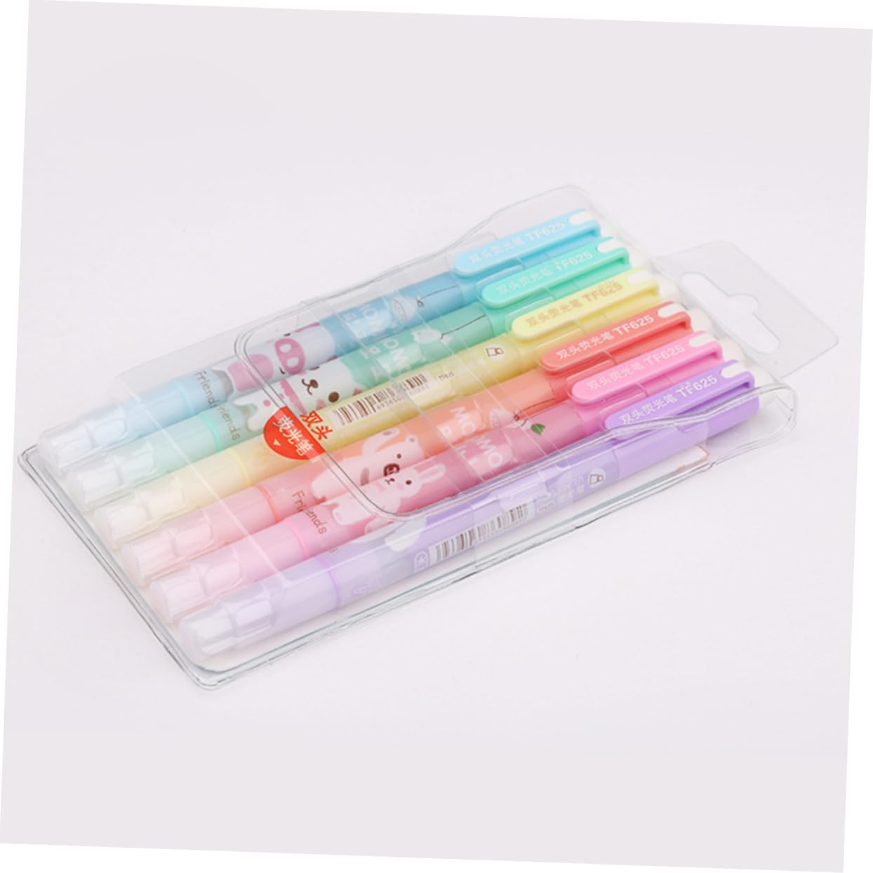 SHINEOFI 3 Juegos De Rotuladores Fluorescentes De Acuarela De Doble Punta Con Dibujos Animados Para Papelería Y Material Escolar (6 Unidades X 3)