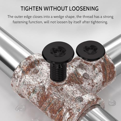 SHUNCHG 20 Stück M3x10mm Senkkopfschrauben,Torx Edelstahl A2 V2A Senkkopfschrauben mit Innensechsrund/Torx-Antrieb, Flachkopfschrauben für Maschinen, Möbel,Holz,Schwarz