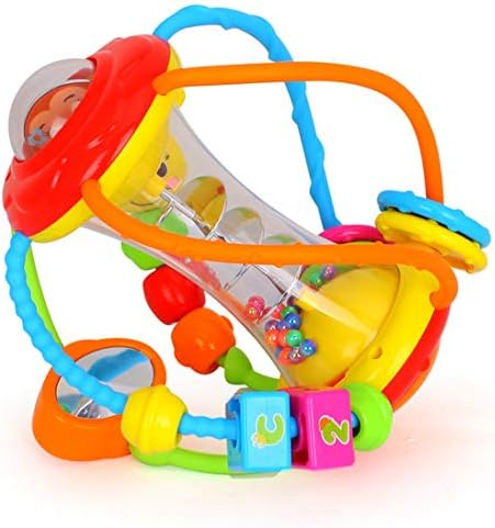 HOLA Baby Rattle Toys Set Activity Ball, Shaker Grab Spin Rattle Early Educational Learning Sensory Toy, Gift for 3 6 9 12 Months Newborn Babies Toddler Boys Girls