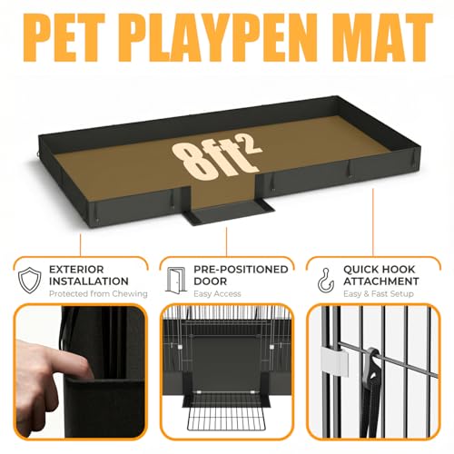 Guinea Pig Cages DIY Small Animal Playpen with Waterproof Liner, Expandable Cage for Guinea Pigs, Metal Wire Yard Fence Rabbit Cage - Image 2