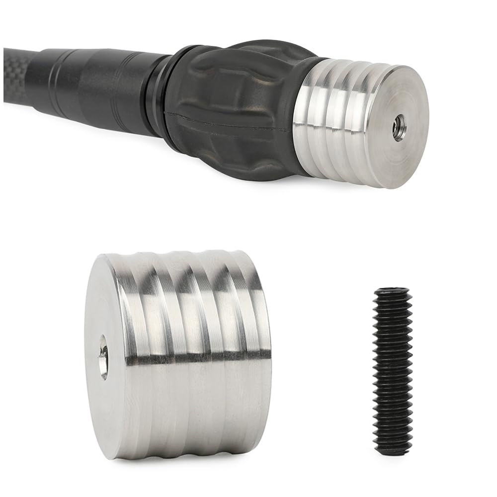 FQH Archery Stabilizer 4 oz Stainless Steel and Tungsten Shock Absorption for Bow Riser and Balance Bar Vibration Damping for Target Competition Shooting Practice Training (Silver, 5/16)