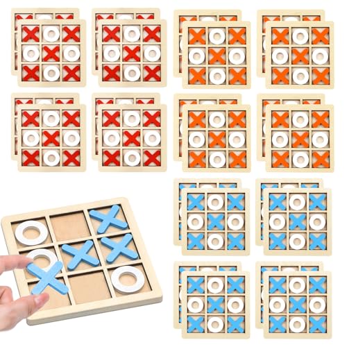 Jeu Tic-Tac-Toe en Bois Shinybox de 24 Pièces pour Animation Anniversaire Enfant