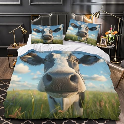 Linge de lit vaches laitières 3D finition microfibre super douce