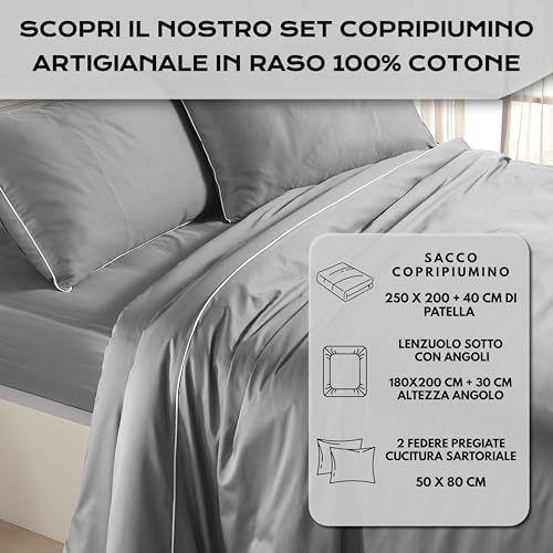 Parure de lit satiné 100 % coton thermorégulateur et drap-housse grand bonnet - 3
