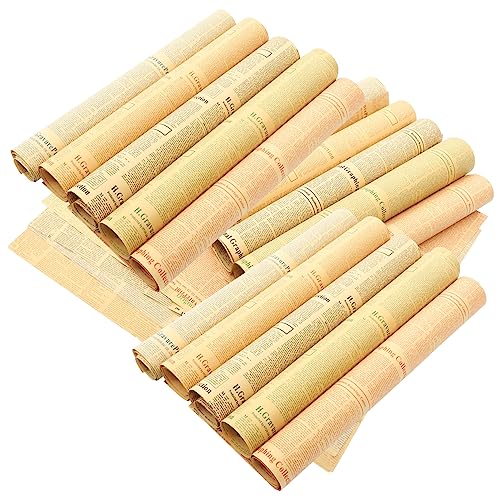 Ipetboom Papel De Reciclado Para Ramos De Fotos Papel De Periódico Inglés Vintage 20 Rollos.