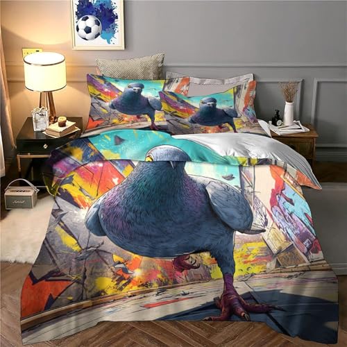 Housse de couette licorne avec fermeture éclair lit 260x220cm