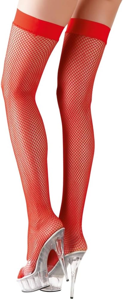Sexy Lingerie Cottelli Collection Net Stay-Ups, Red, Medium, 68 Gram - sexy lingerie for women