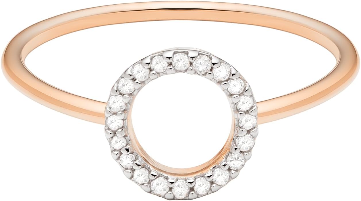 Amazon Essentials 1/10th CT TW Diamond Geometric Circle Ring in Sterling Silver