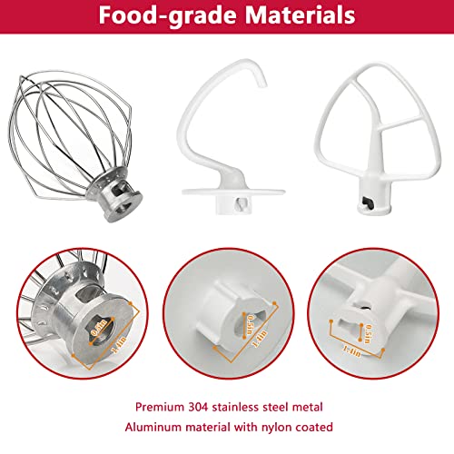 Kitchen Mixer Attachment K45Ww Wire Whip K45Dh Coated C Dough Hook K45B Coated Flat For 4.5 Qt Kitchen Tilt-Head Stand Mixer Attachments #TOP2