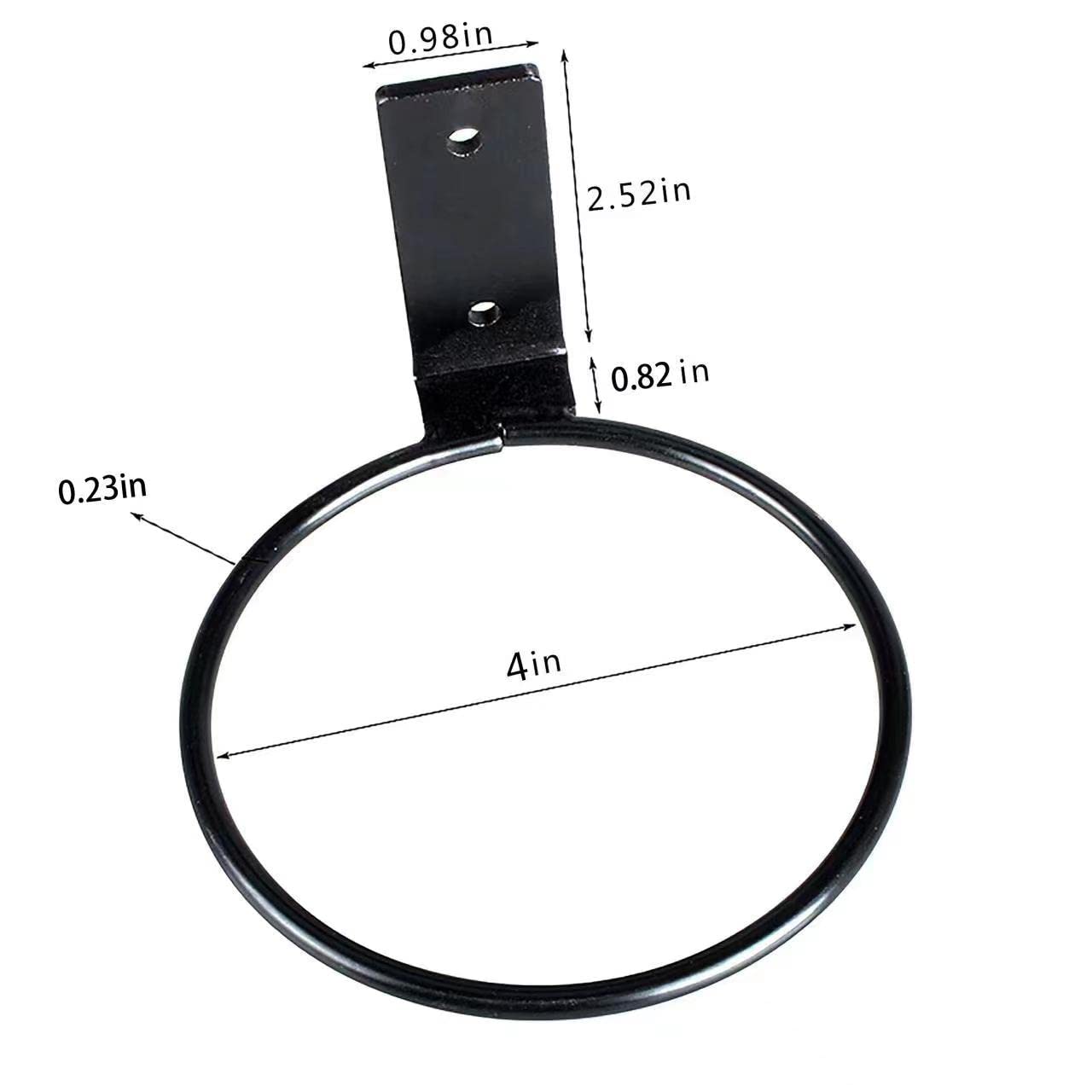 Paquete de 6 anillos de soporte para macetas de 6 pulgadas, gancho de metal para colgar plantas, soporte de pared para maceta, color negro 2